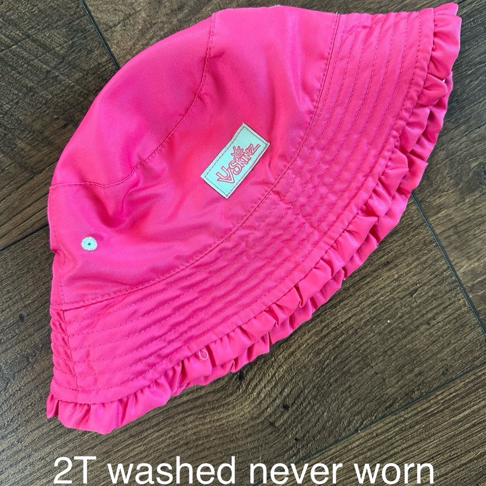 Kids Ruffle Bucket Hat - Hot Pink